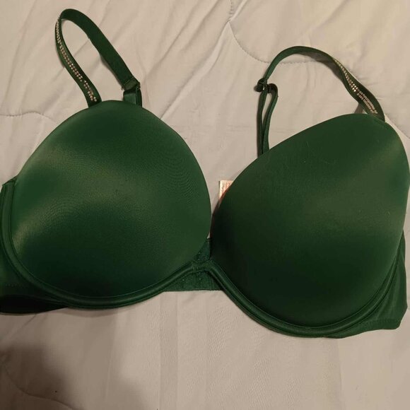 Victoria's Secret PINK Bra Size 38D Super Push Up Green - Picture 1 of 1